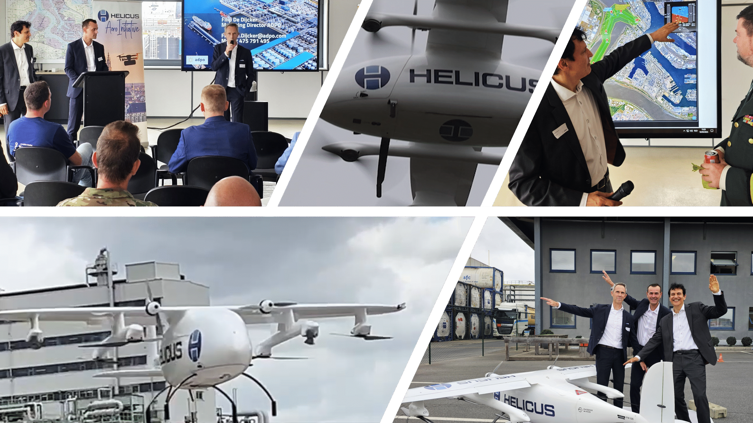 Helicus flies petrochemical samples across the river Scheldt in the Port of Antwerp